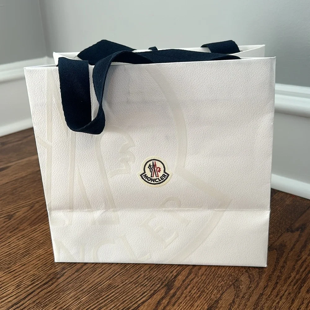 Moncler White Blue Red Shopping Gift Bag - Picture 3 of 8